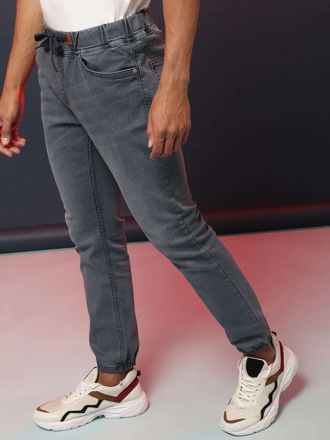 Cinched Hem Denim Jeans - Image 3