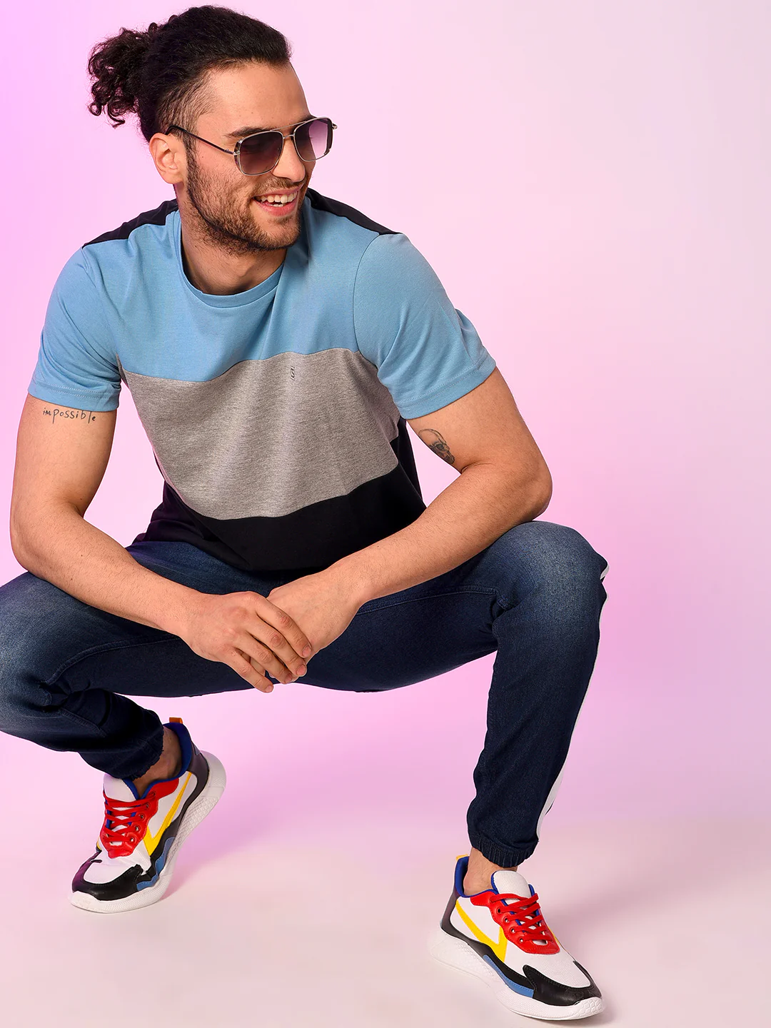 Contrast Panel T-Shirt - Image 6