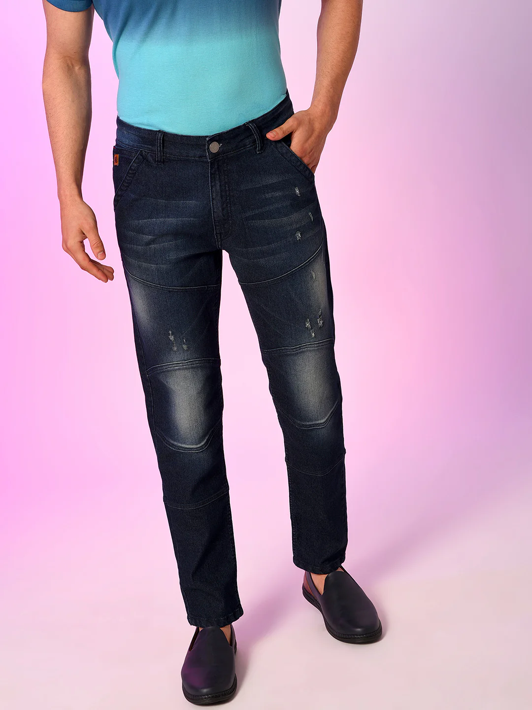 Solid Denim Jeans - Image 2