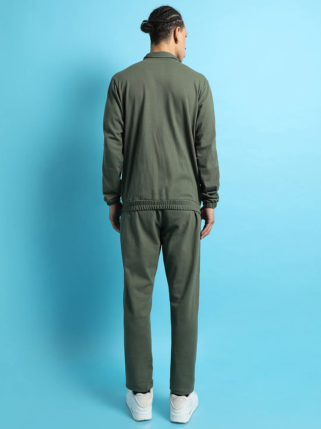 Solid Side Striped High Neck Casual Co-Ords - Image 2
