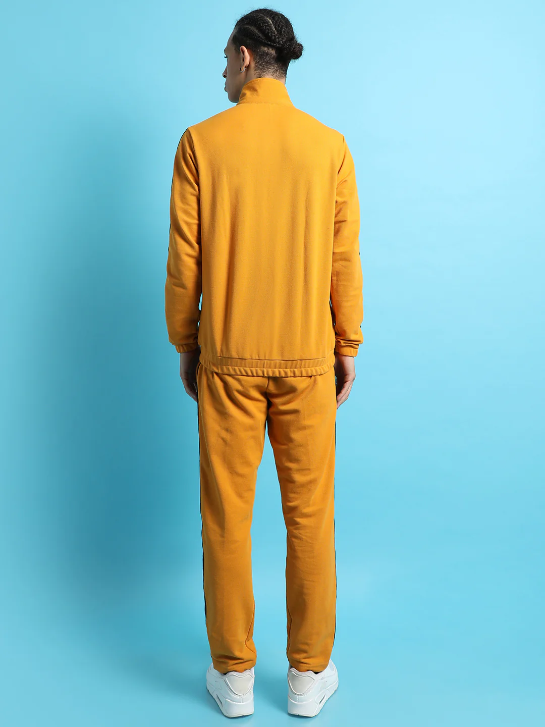 Solid Side Striped High Neck Casual Co-Ords - Image 3