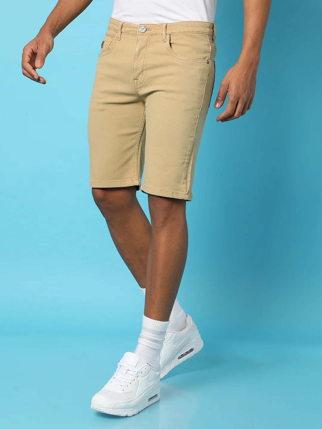 Solid Regular Denim Shorts - Image 3