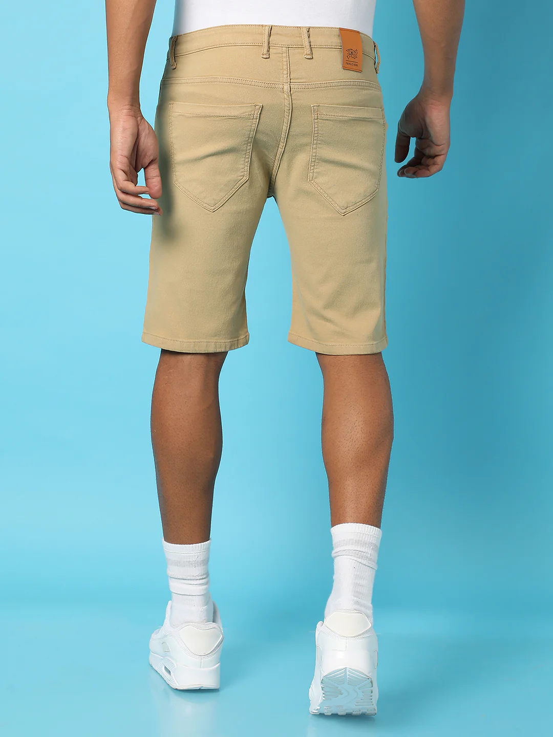 Solid Regular Denim Shorts - Image 4