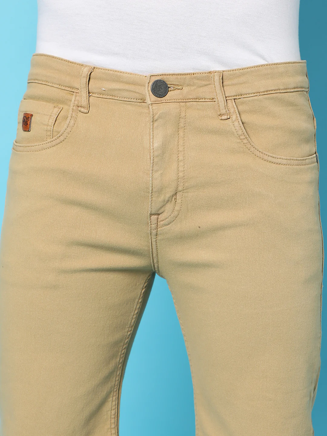 Solid Regular Denim Shorts - Image 5
