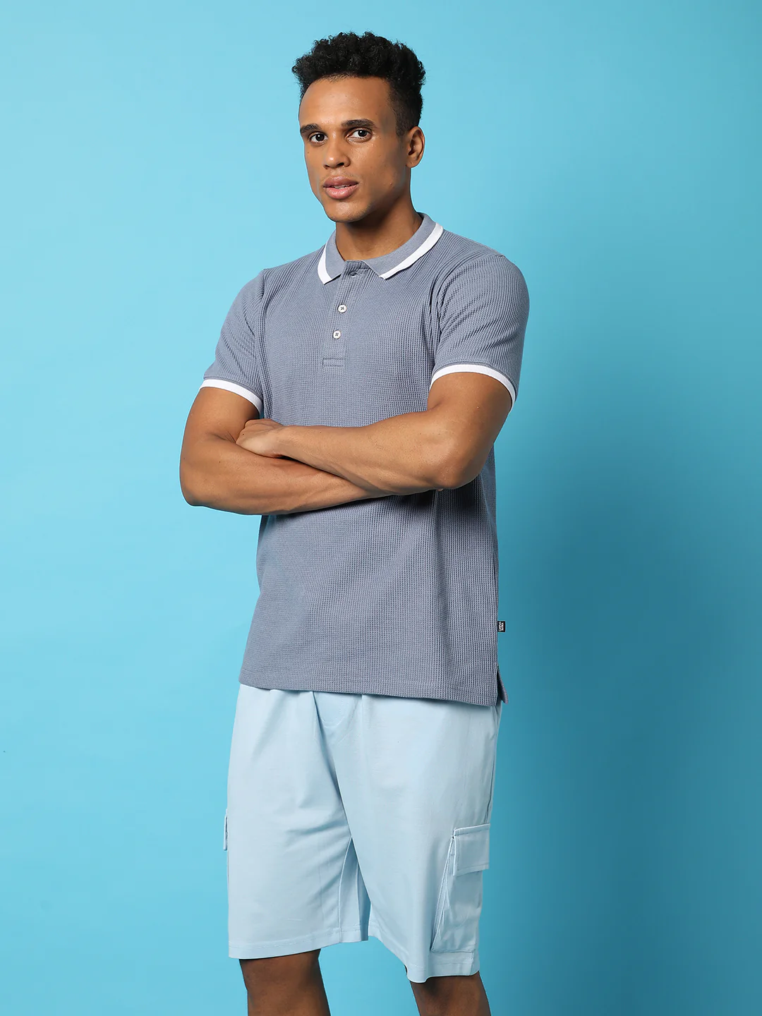 Solid Polo Neck T-Shirt - Image 2