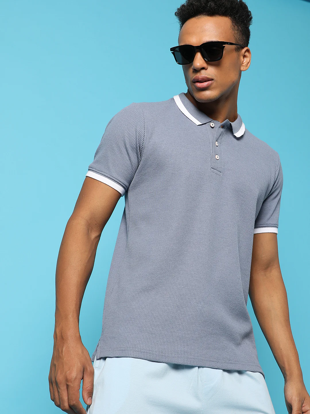 Solid Polo Neck T-Shirt - Image 8