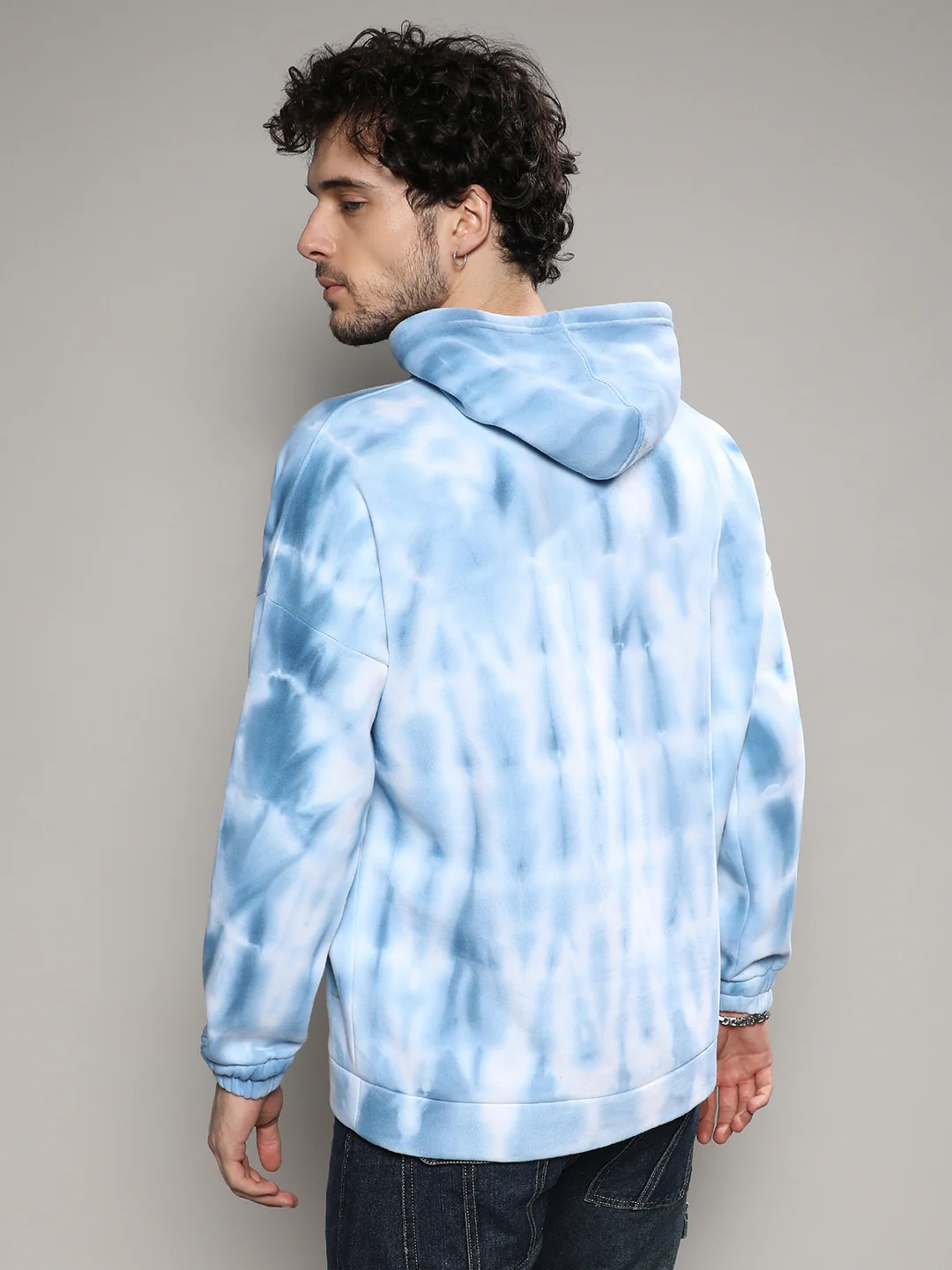 Tie Dye Oversized Hoodie With Kangaroo Pocket - Image 4