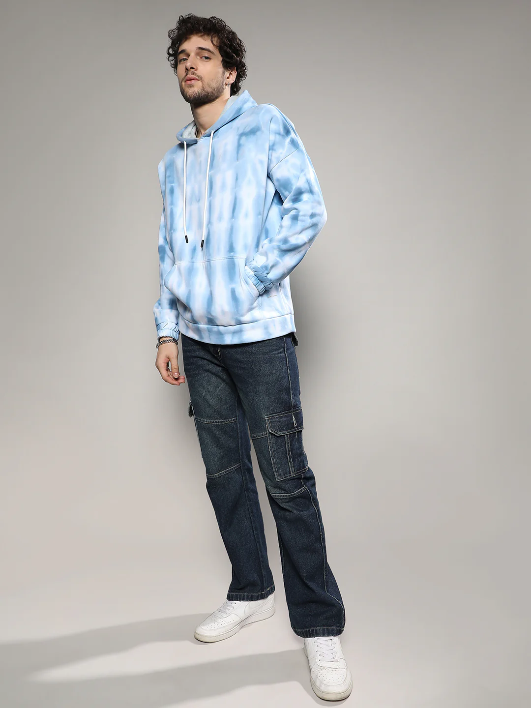 Tie Dye Oversized Hoodie With Kangaroo Pocket - Image 5
