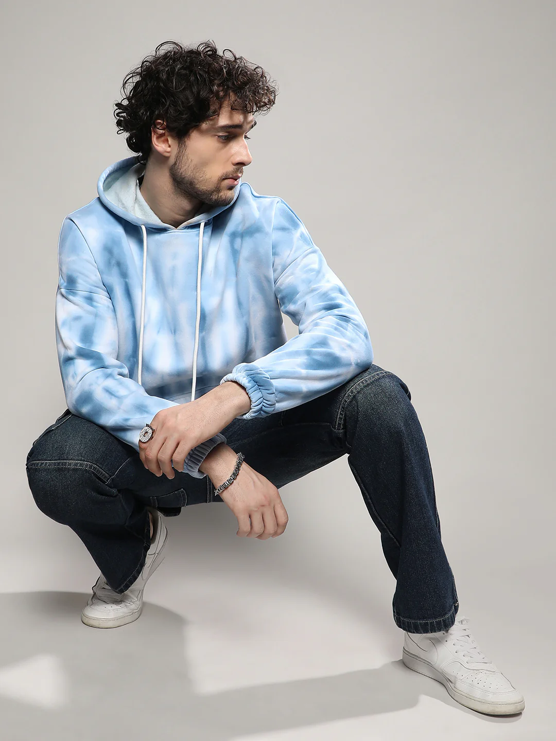 Tie Dye Oversized Hoodie With Kangaroo Pocket - Image 6