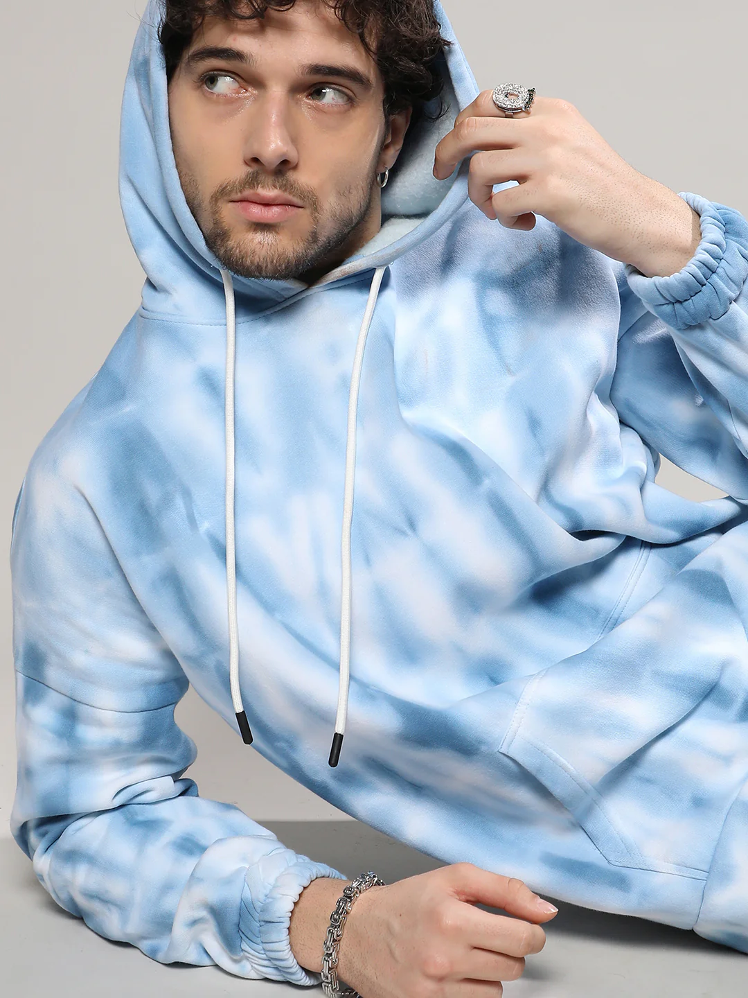 Tie Dye Oversized Hoodie With Kangaroo Pocket - Image 8
