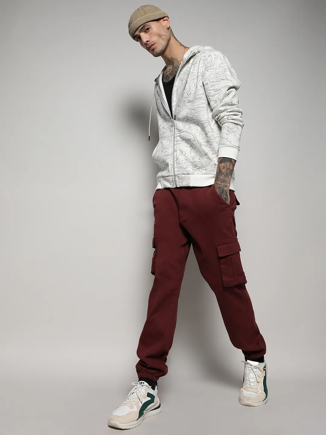 Contrast Fluid Zip Front Hoodie - Image 6