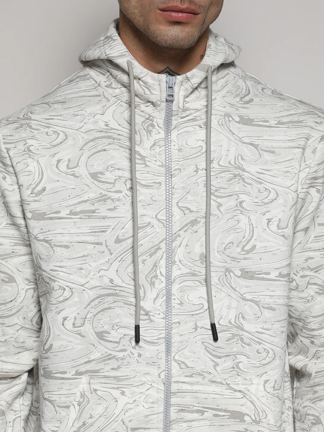 Contrast Fluid Zip Front Hoodie - Image 7