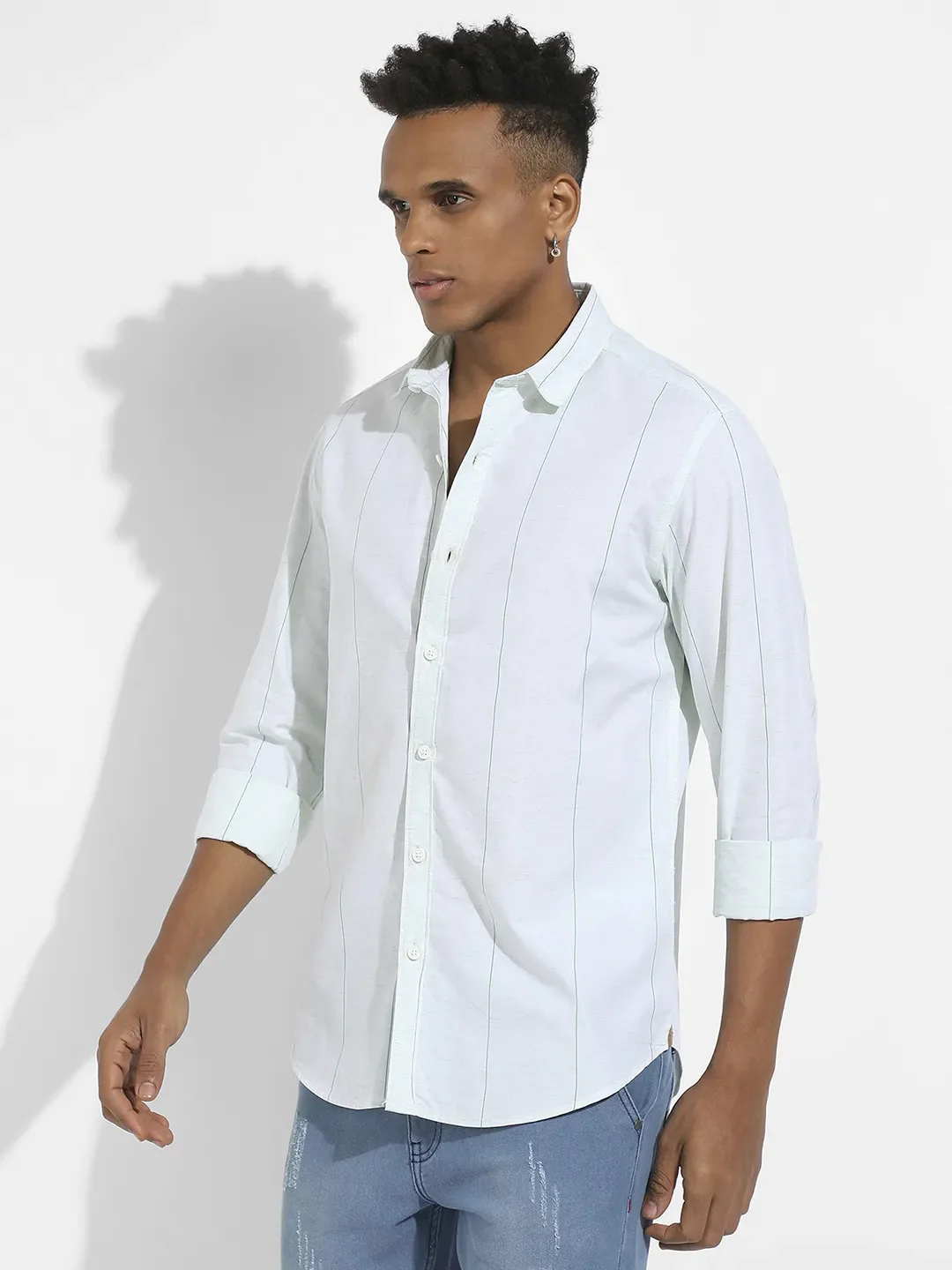 Heathered Pinstriped Shirt - Image 3