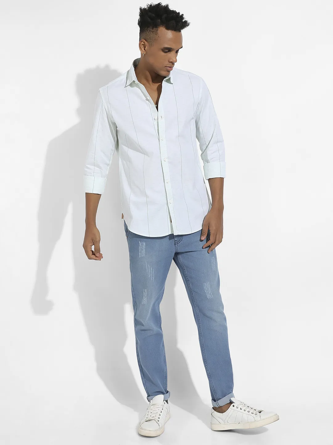 Heathered Pinstriped Shirt - Image 5