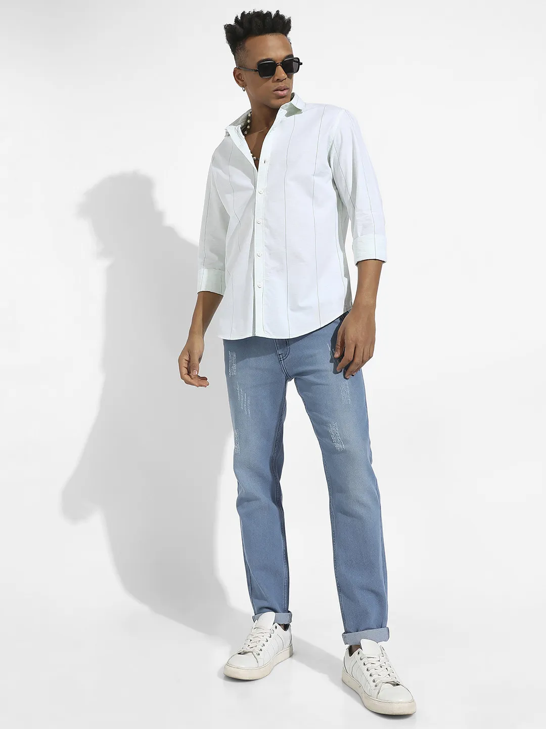 Heathered Pinstriped Shirt - Image 6