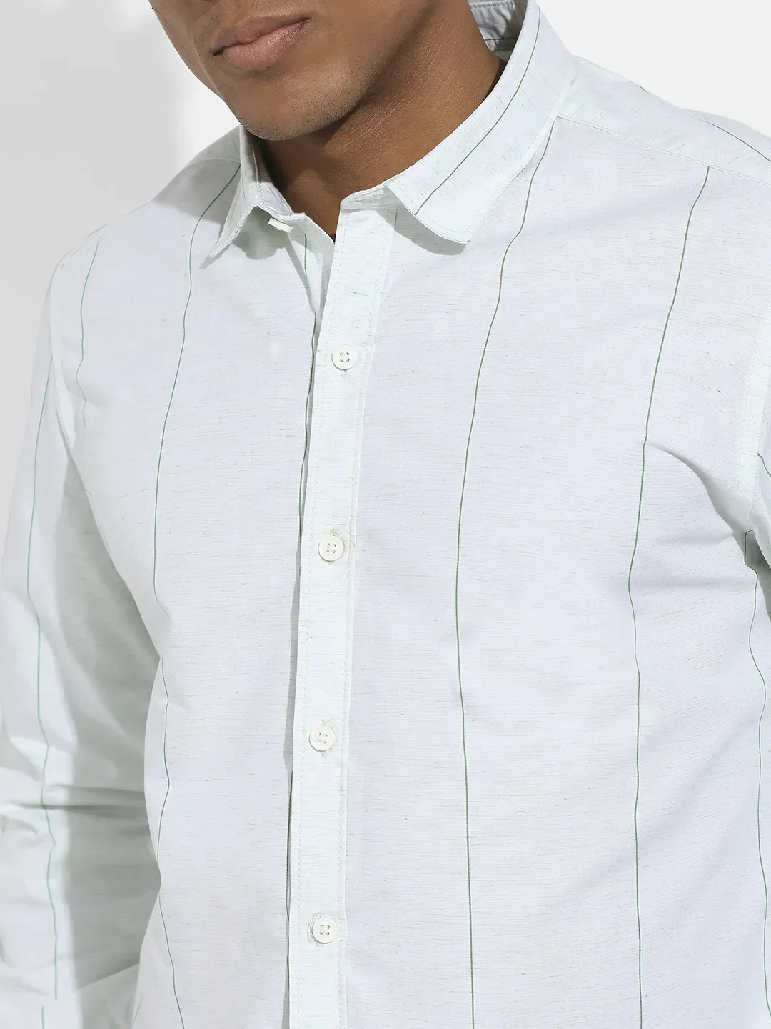 Heathered Pinstriped Shirt - Image 7