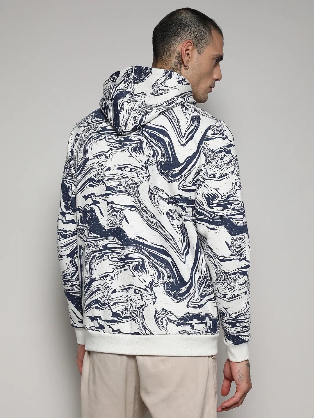 Contrast Fluid Zip Front Hoodie - Image 4
