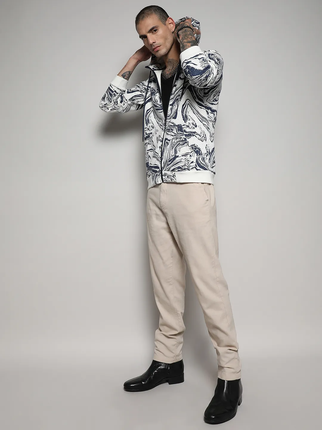 Contrast Fluid Zip Front Hoodie - Image 5