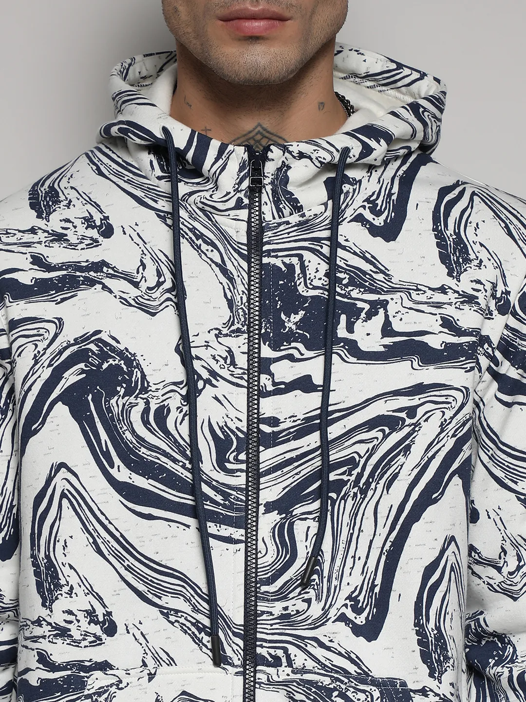 Contrast Fluid Zip Front Hoodie - Image 7
