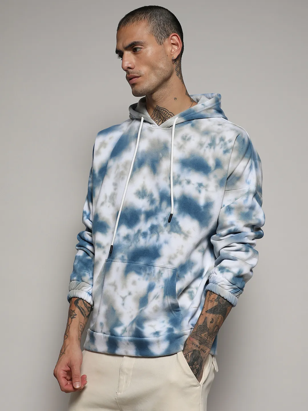 Tie-Dye Oversized Hoodie With Kangaroo Pocket - Image 3
