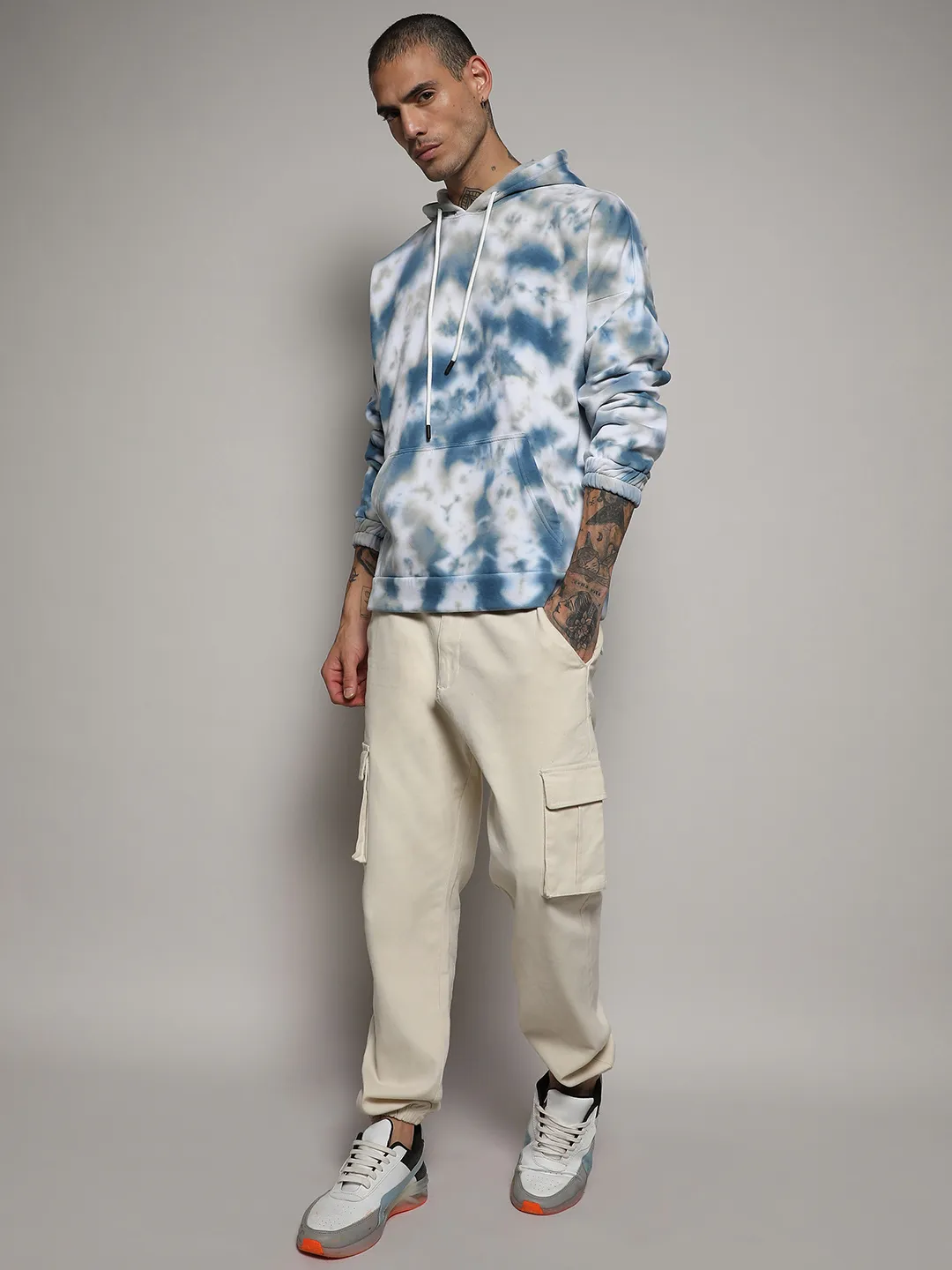 Tie-Dye Oversized Hoodie With Kangaroo Pocket - Image 5