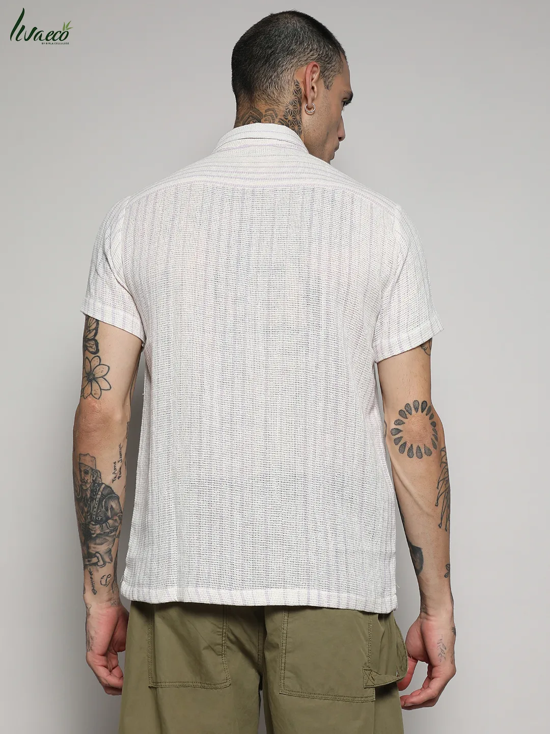 Unbalanced Striped Woven Shirt - Image 4
