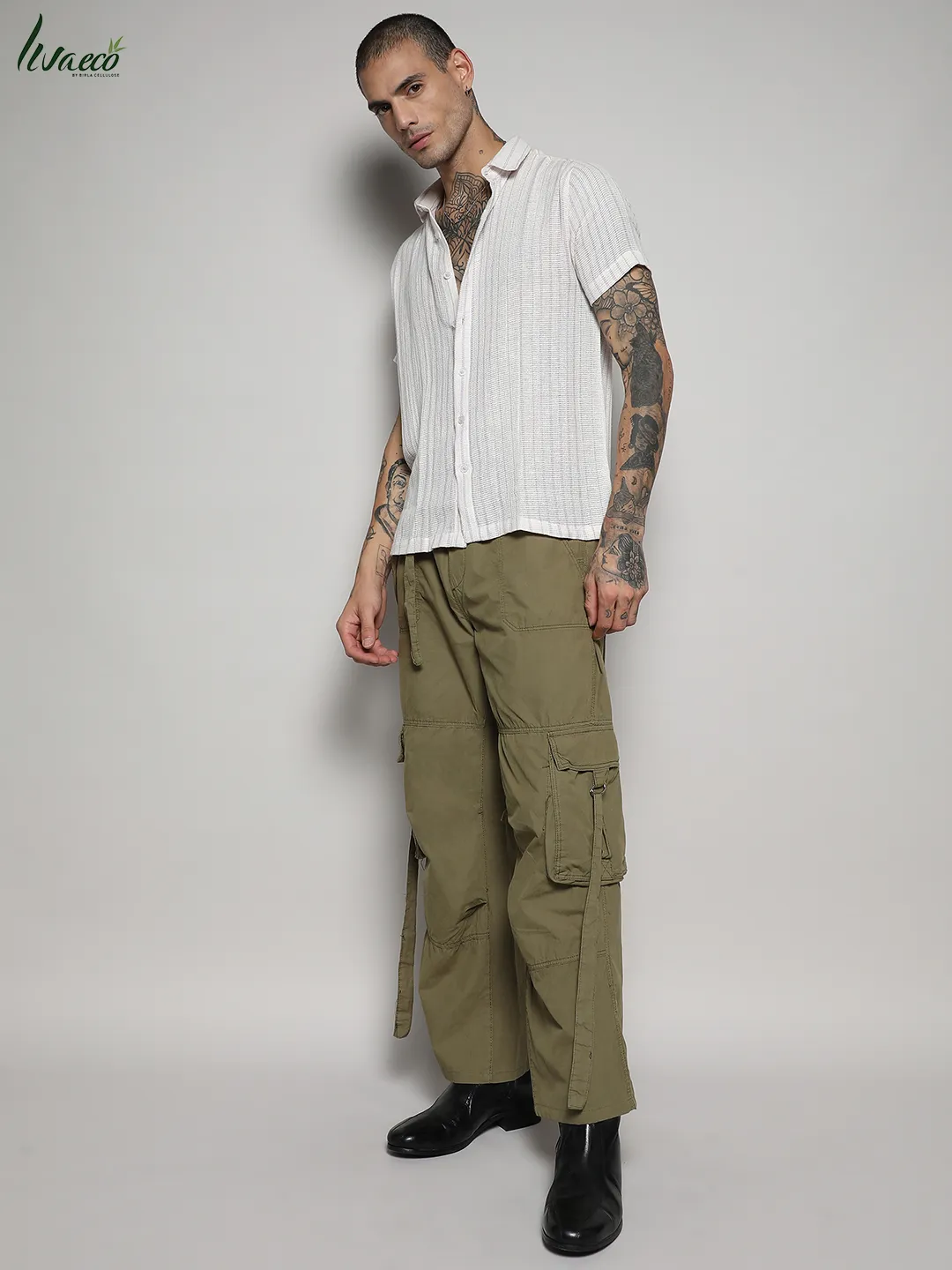Unbalanced Striped Woven Shirt - Image 5