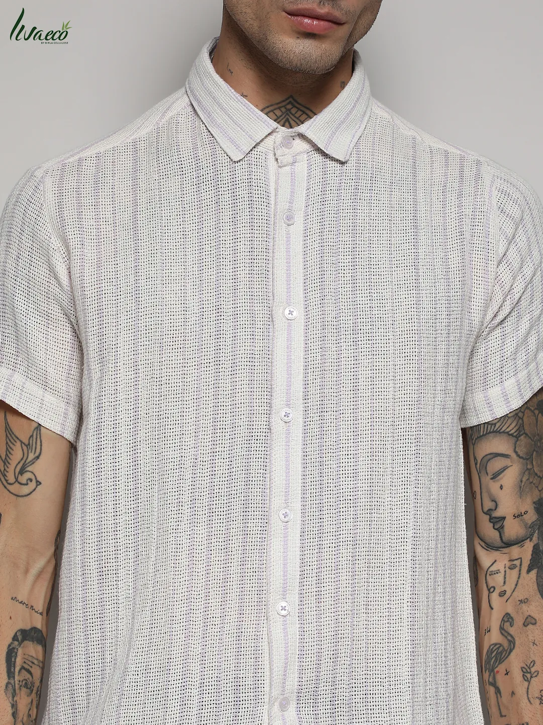Unbalanced Striped Woven Shirt - Image 7