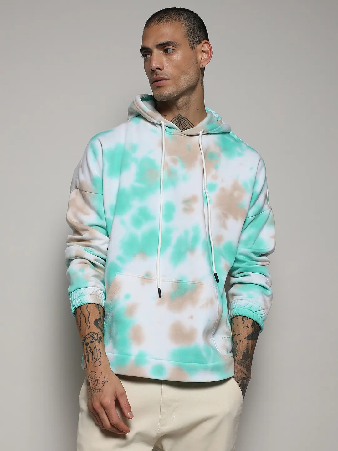 Tie-Dye Oversized Hoodie With Kangaroo Pocket - Image 2