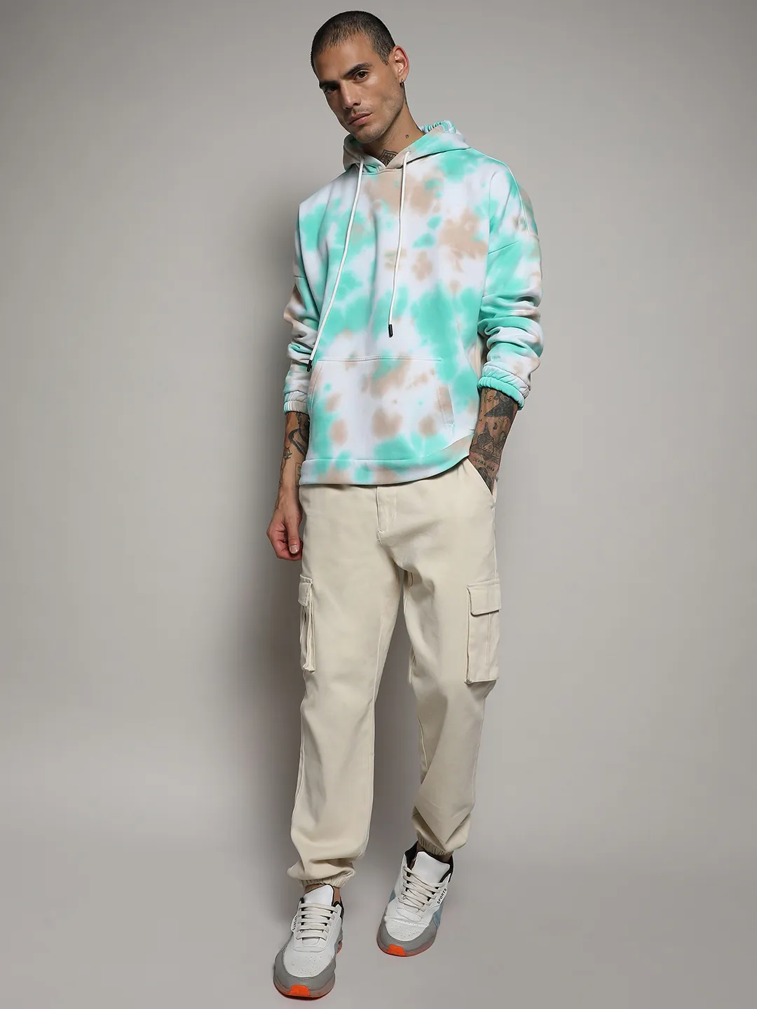 Tie-Dye Oversized Hoodie With Kangaroo Pocket - Image 5