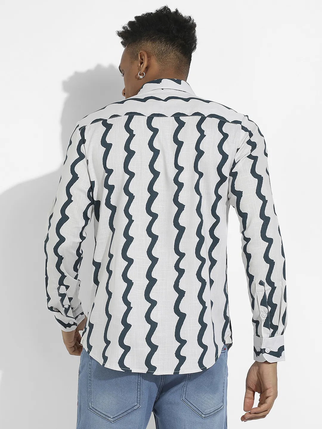 Contrast Paint Lines Shirt - Image 4