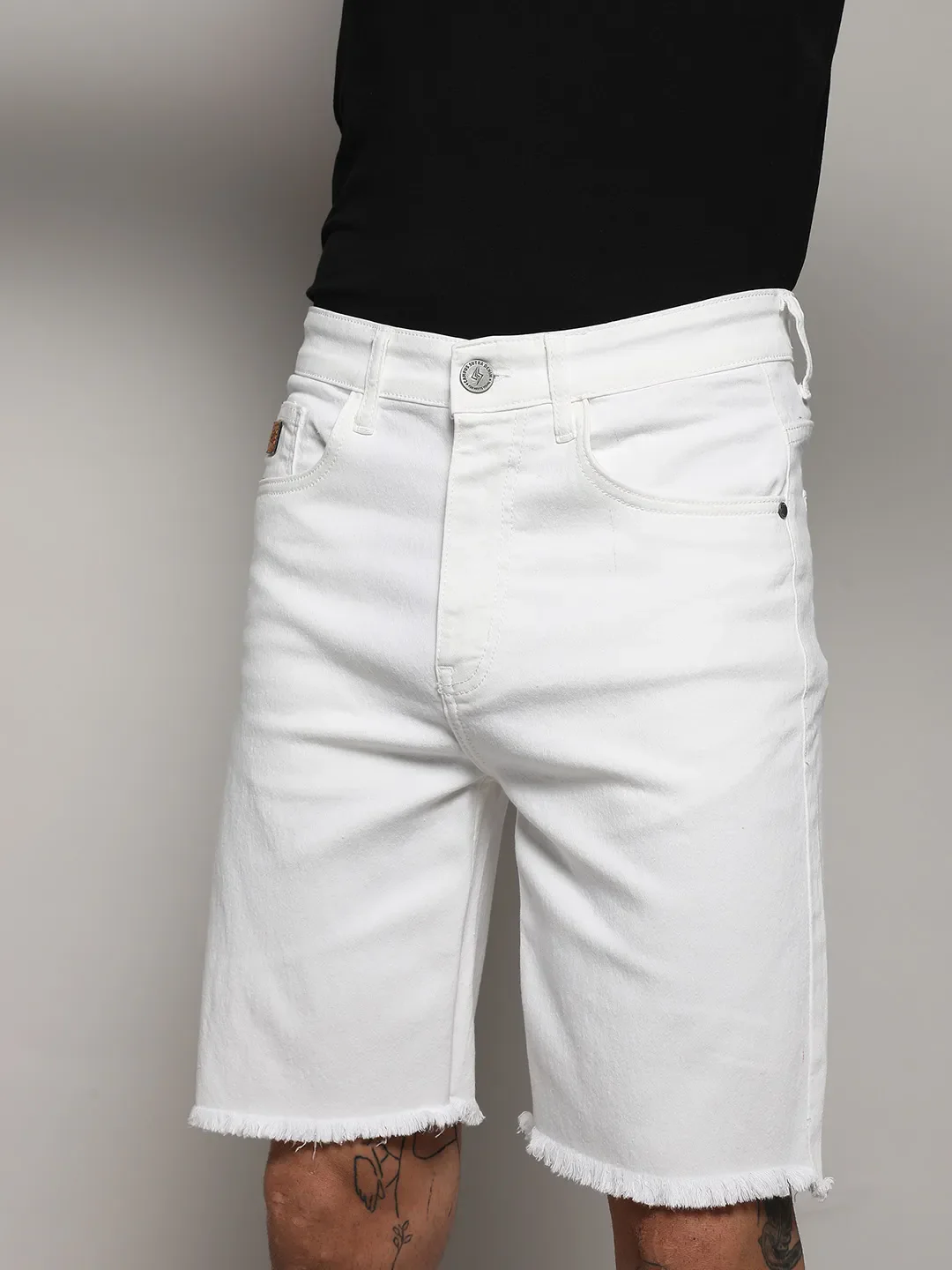 Ripped Hem Denim Shorts - Image 7