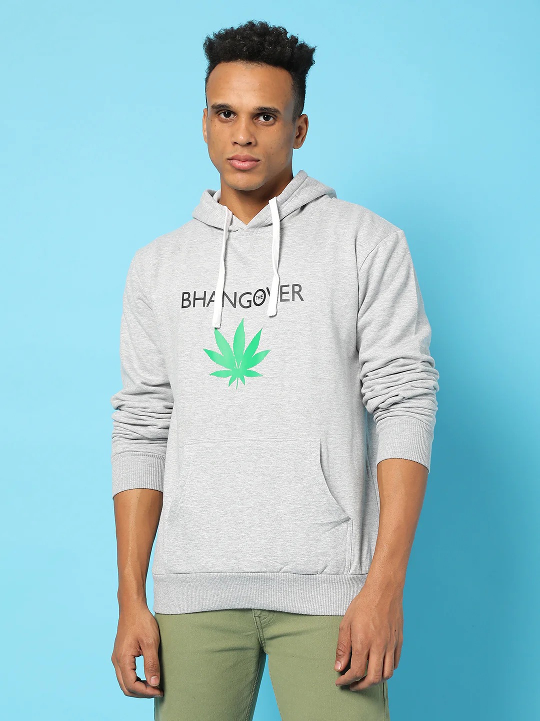 Typography Print Hoodie With Kangaroo Pocket - Image 2