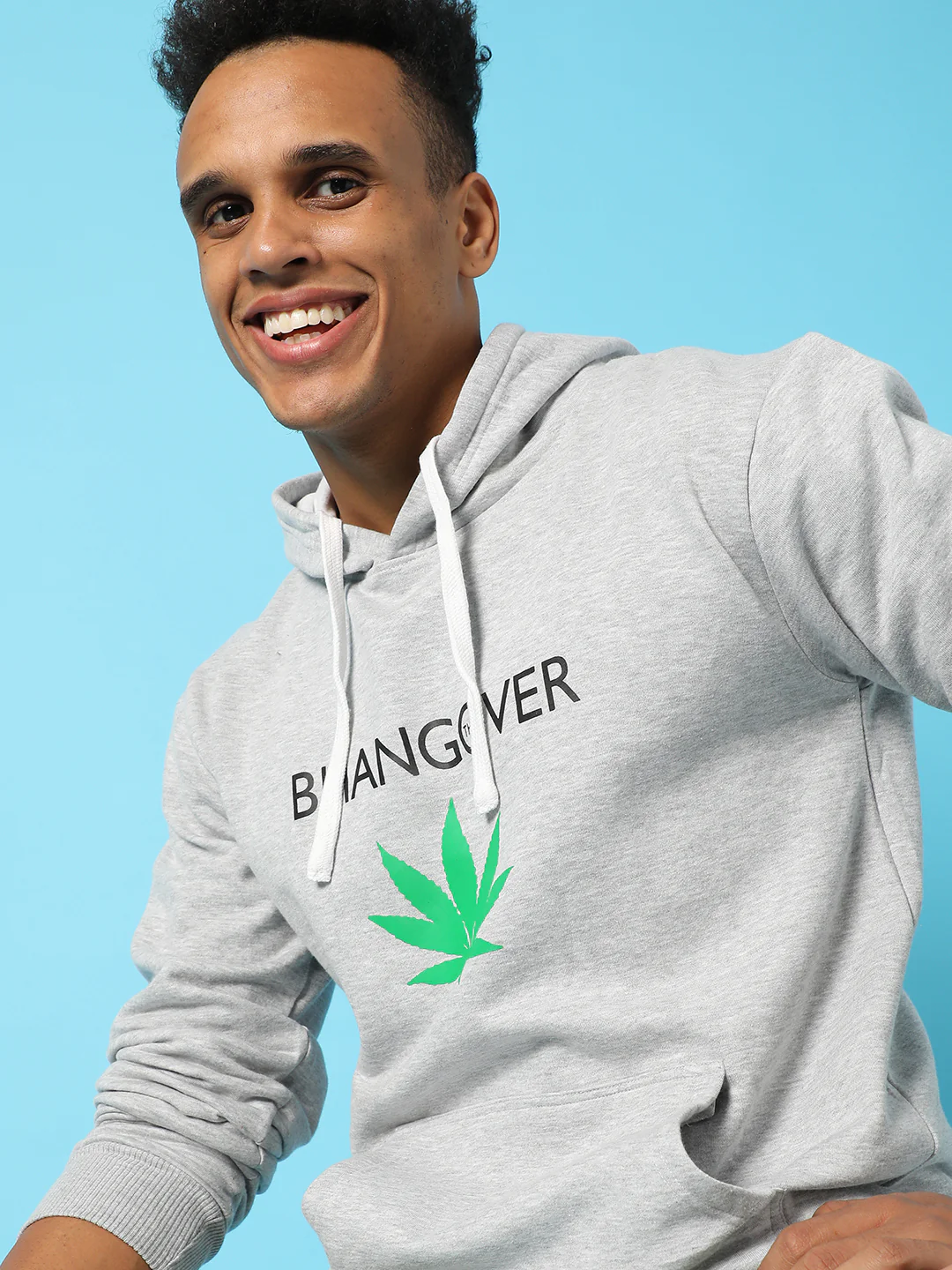 Typography Print Hoodie With Kangaroo Pocket - Image 8