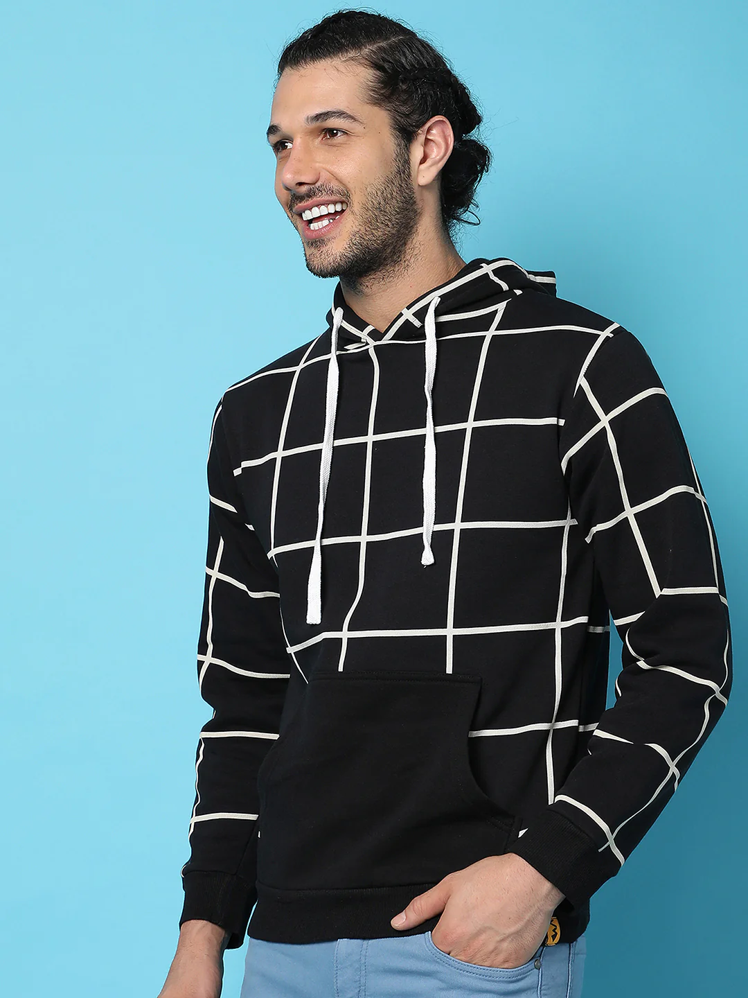 Graph Checks Hoodie With Insert Pocket