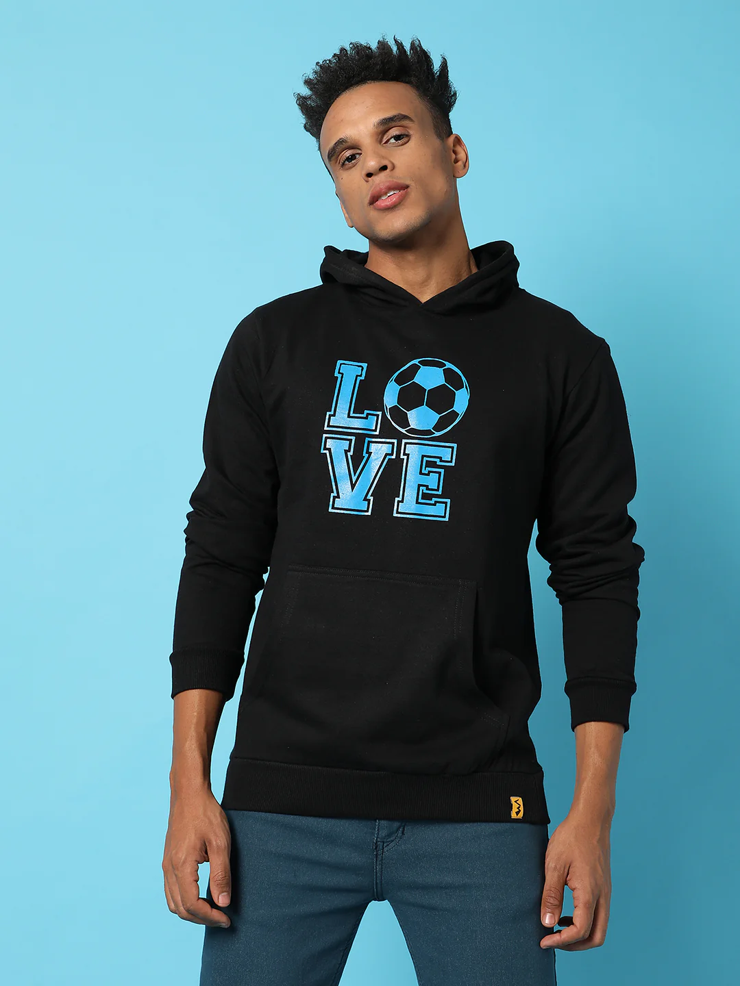 Typography Print Hoodie With Kangaroo Pocket - Image 2