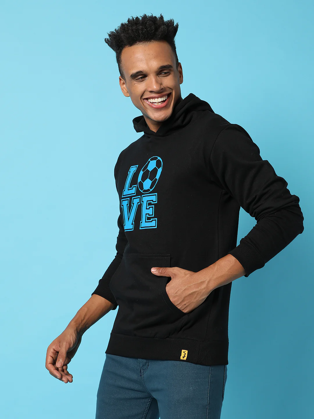 Typography Print Hoodie With Kangaroo Pocket - Image 3