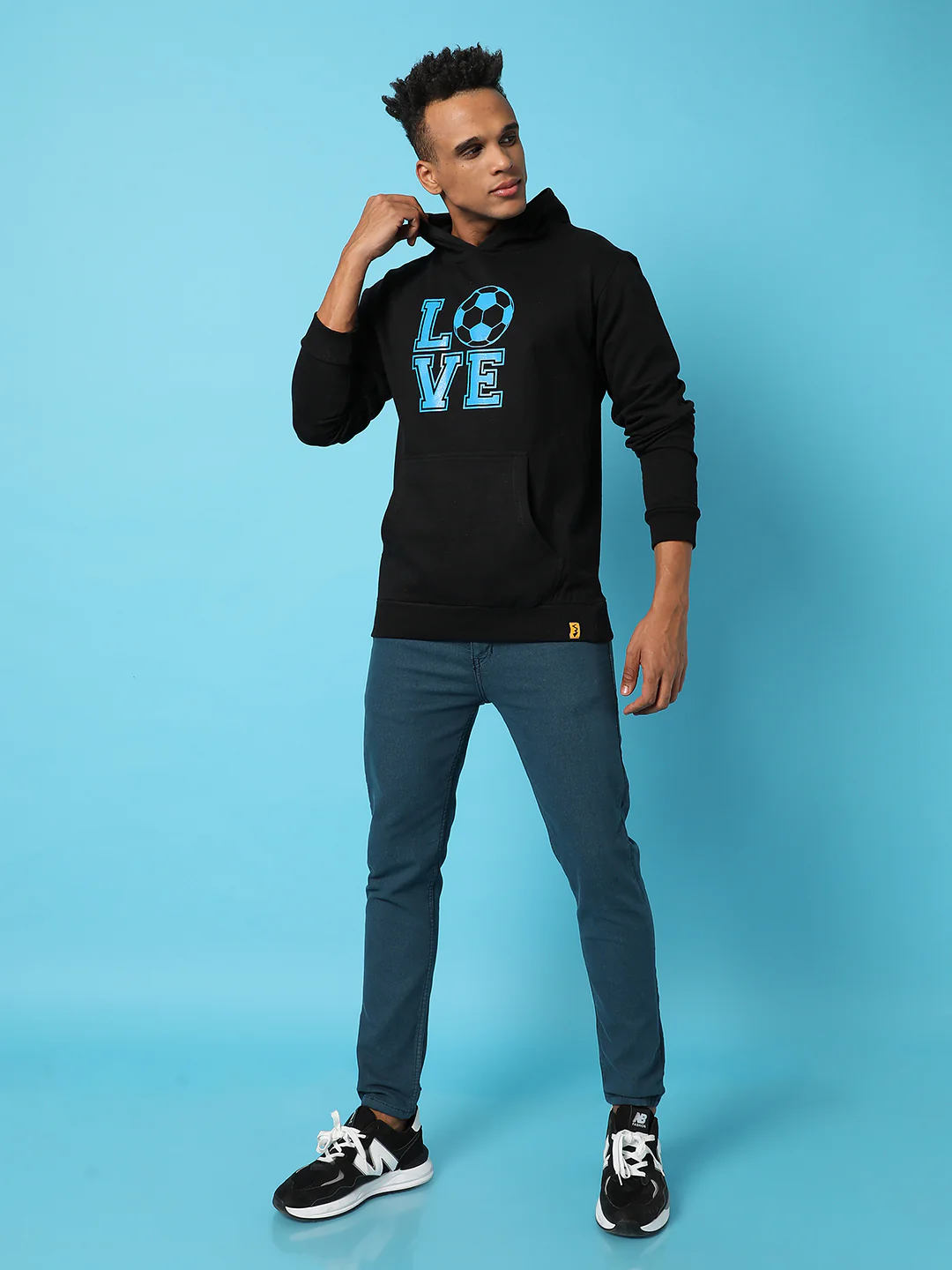 Typography Print Hoodie With Kangaroo Pocket - Image 6