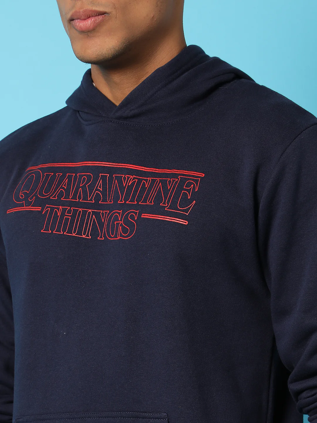 Typography Print Hoodie With Kangaroo Pocket - Image 5
