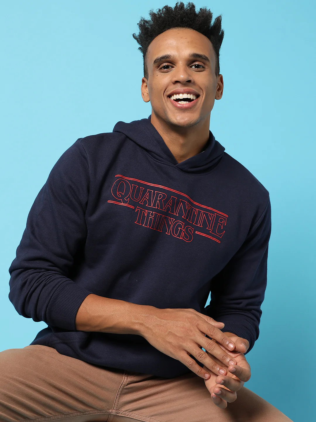 Typography Print Hoodie With Kangaroo Pocket - Image 7