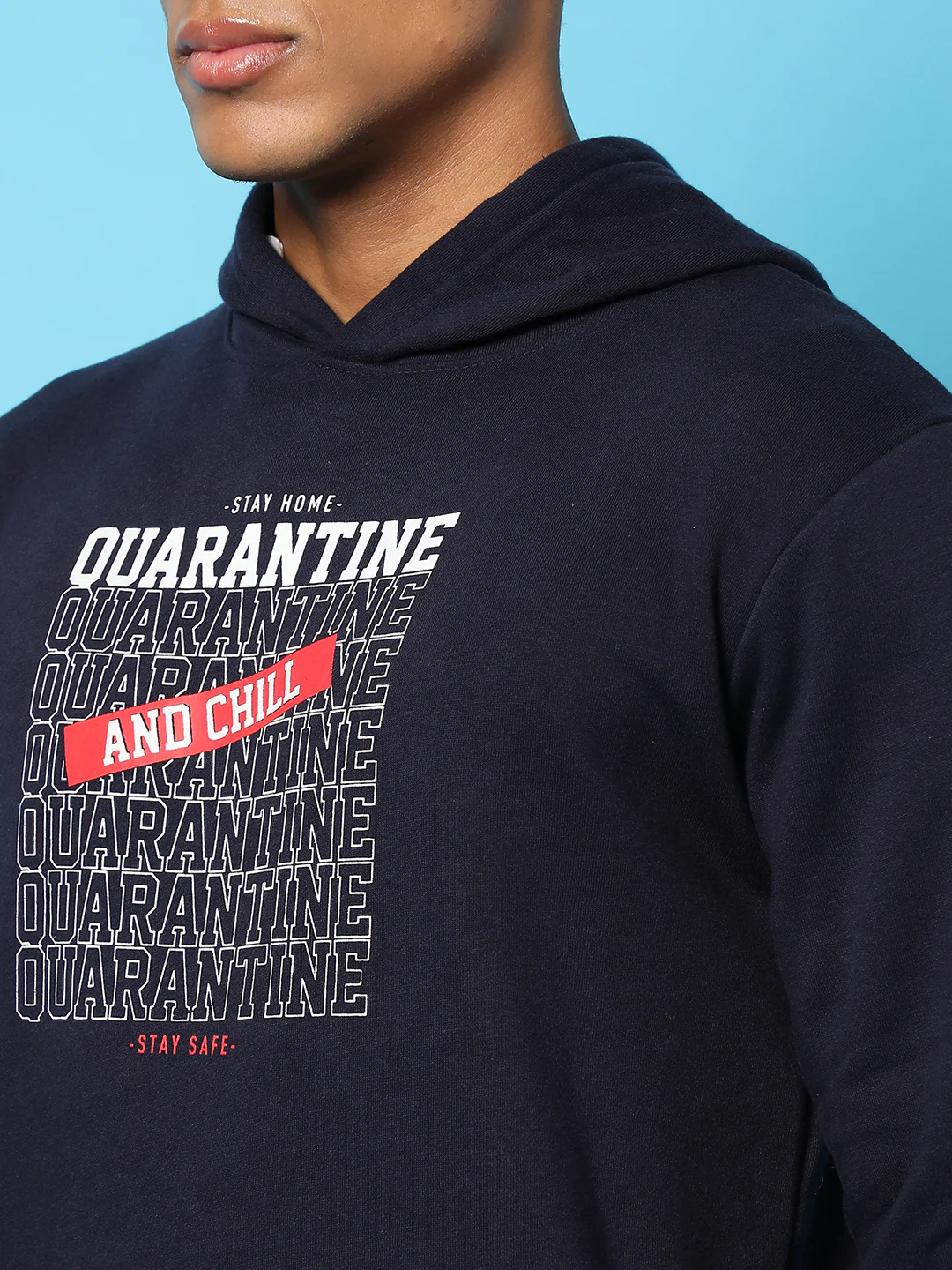Typography Print Hoodie With Kangaroo Pocket - Image 5