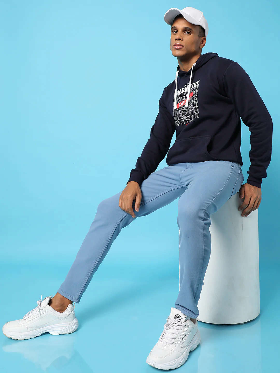 Typography Print Hoodie With Kangaroo Pocket - Image 7