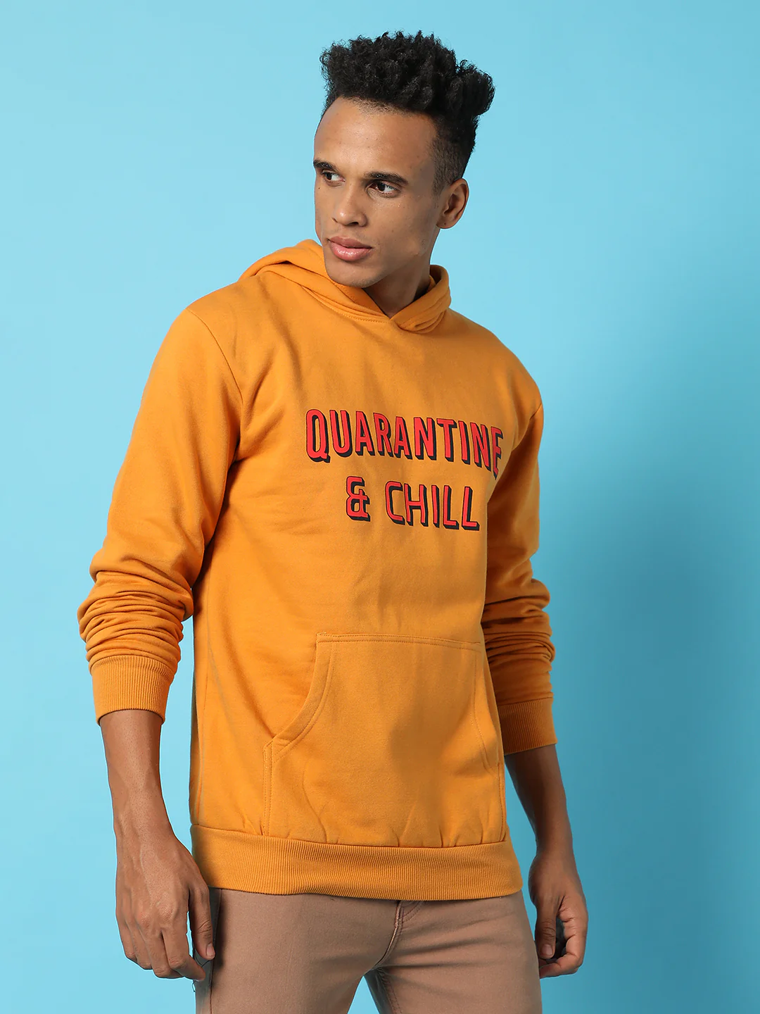 Typography Print Hoodie With Kangaroo Pocket - Image 3