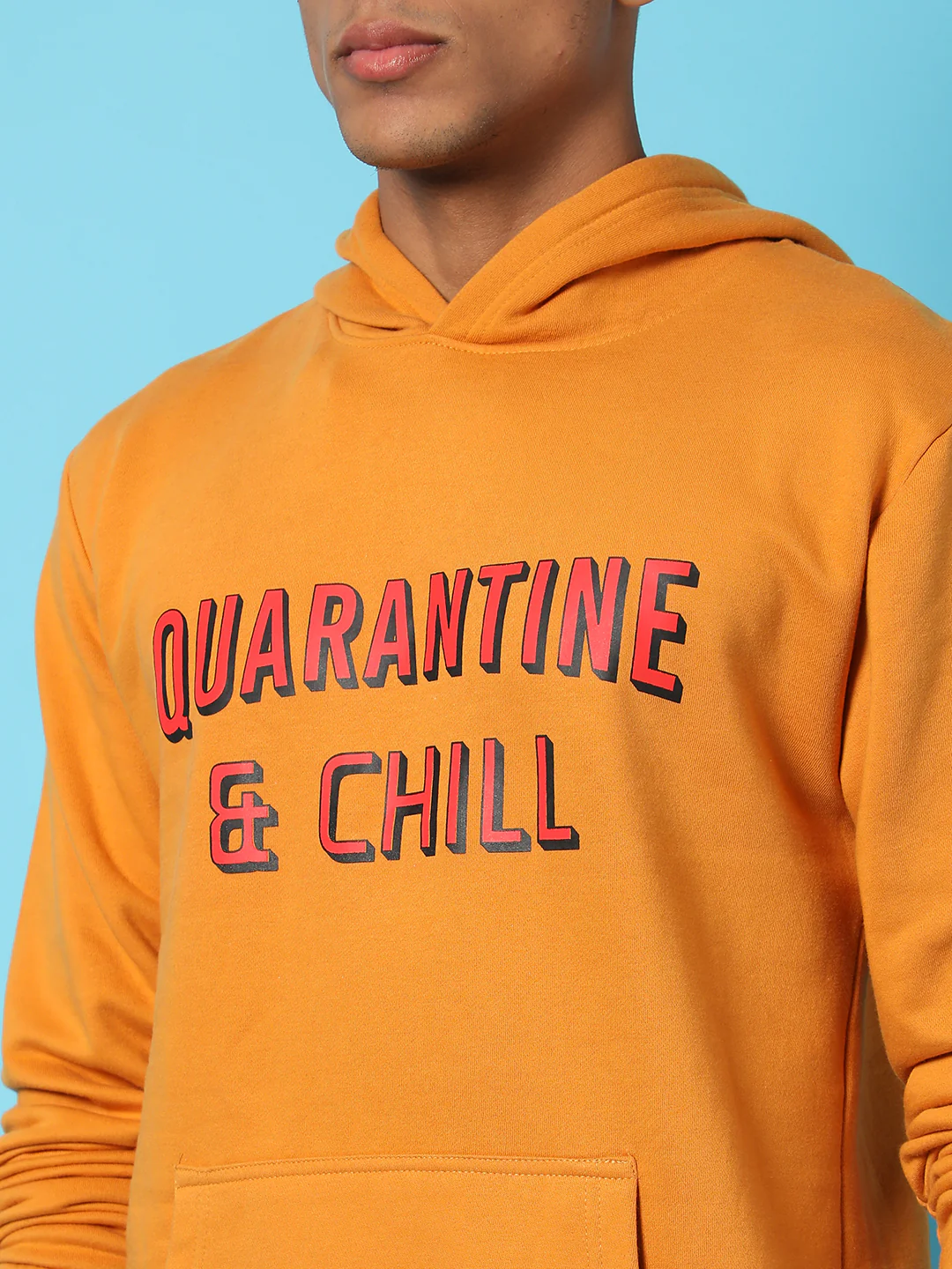 Typography Print Hoodie With Kangaroo Pocket - Image 5