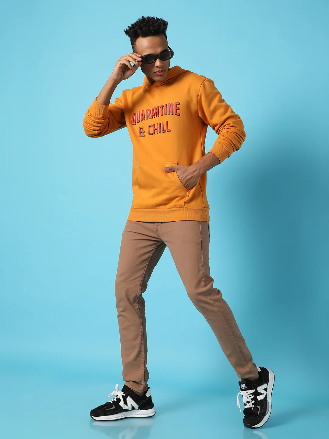 Typography Print Hoodie With Kangaroo Pocket - Image 7