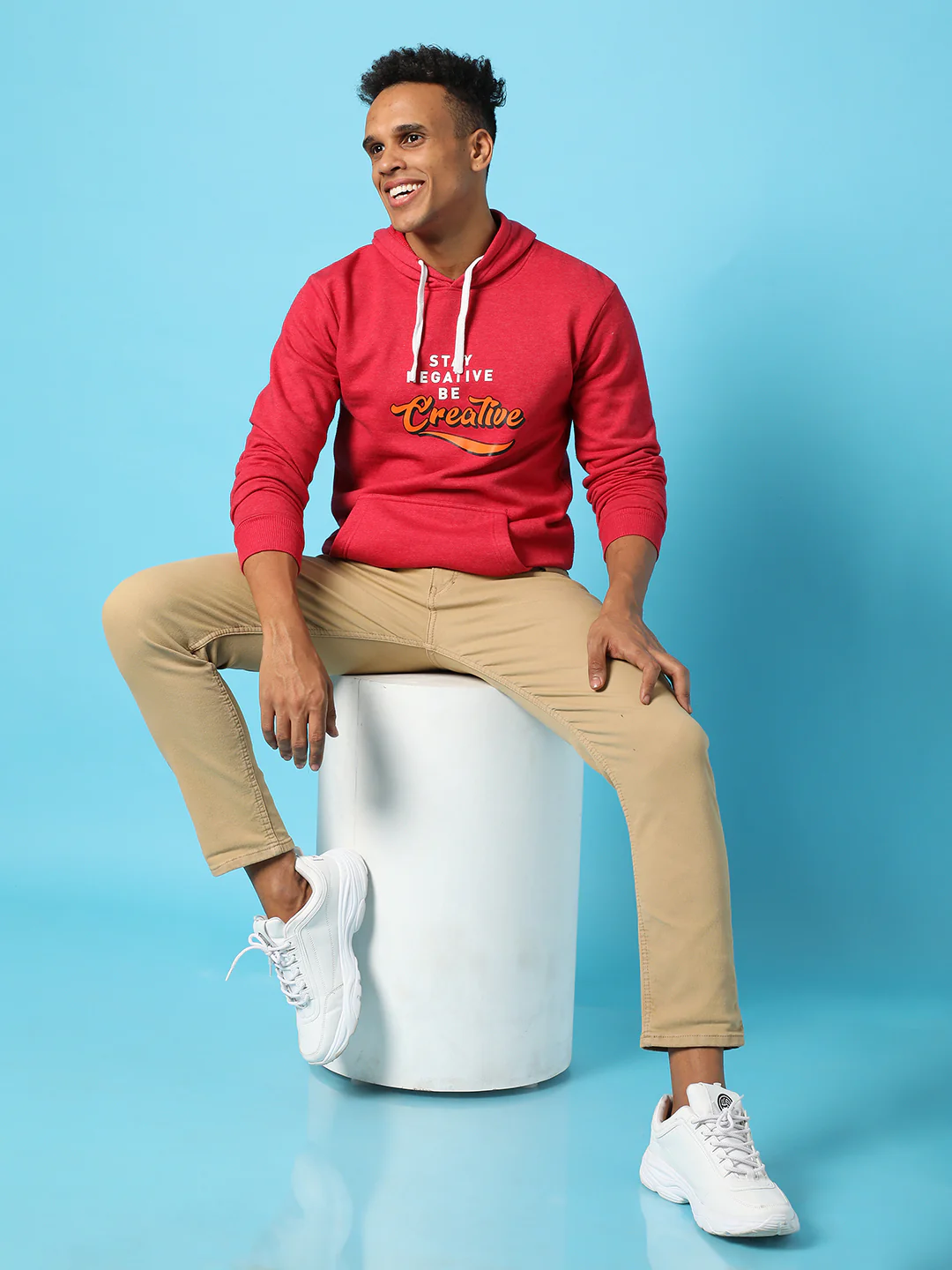 Typography Print Hoodie With Kangaroo Pocket - Image 7