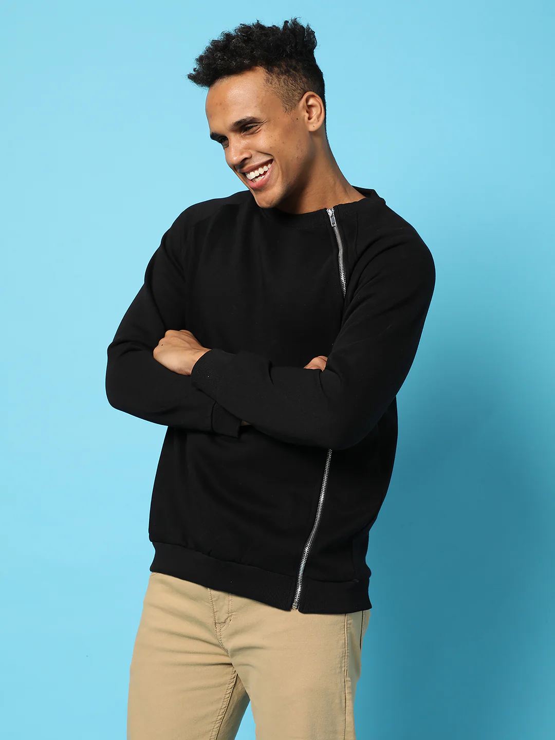 Sweatshirt With Asymmetriclal Zip - Image 3