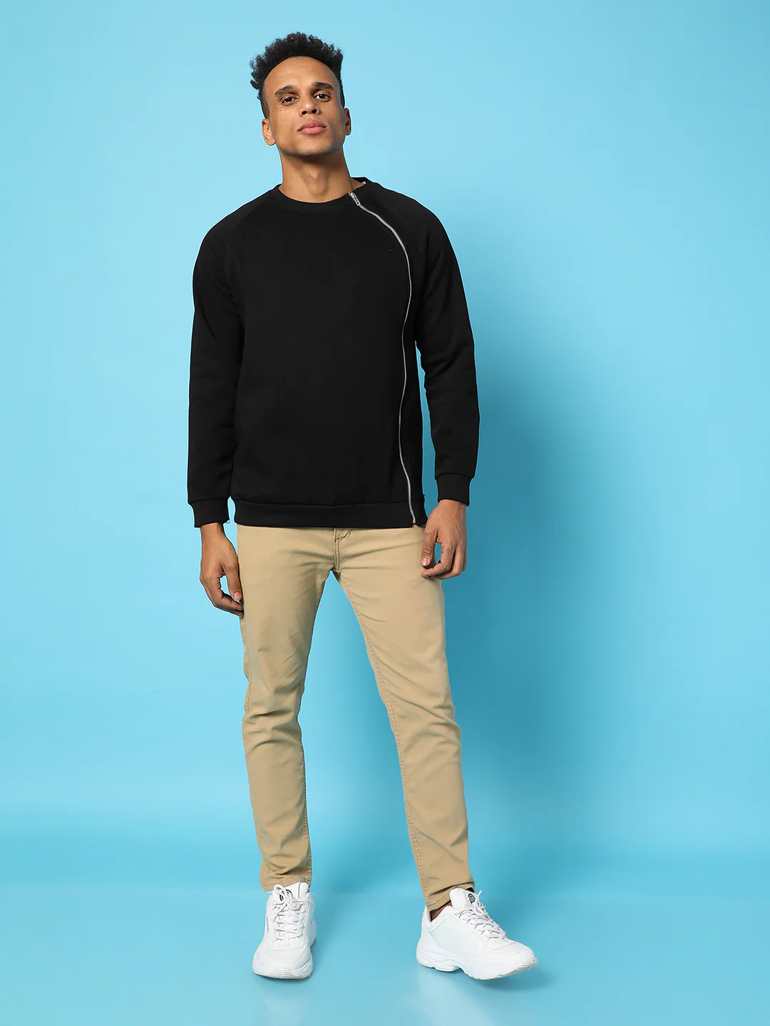Sweatshirt With Asymmetriclal Zip - Image 6