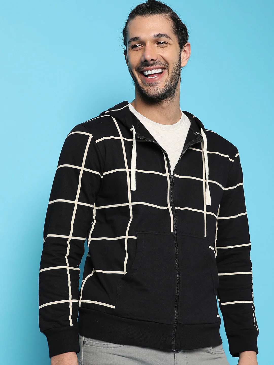 Graph Checks Hoodie With Insert Pocket